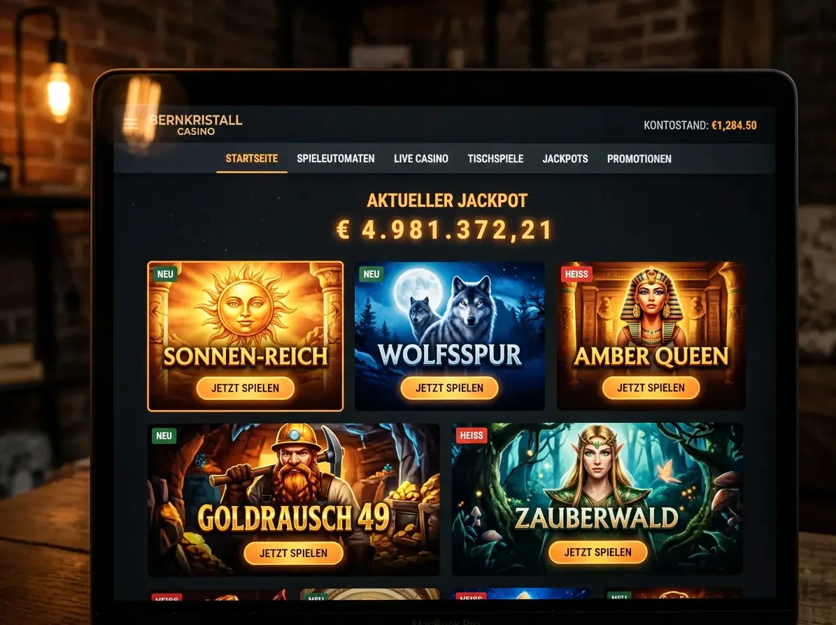 Startseite von Vulcan mit Spielen und Aktionen